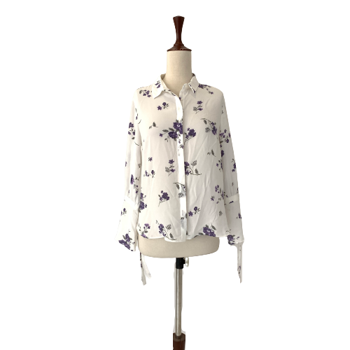 Max White and Purple Floral Top | Brand New |