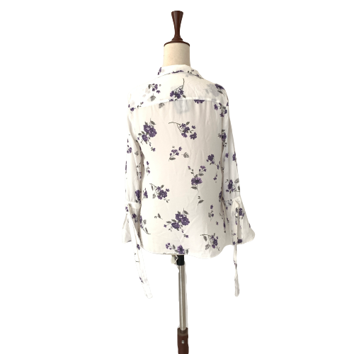 Max White and Purple Floral Top | Brand New |