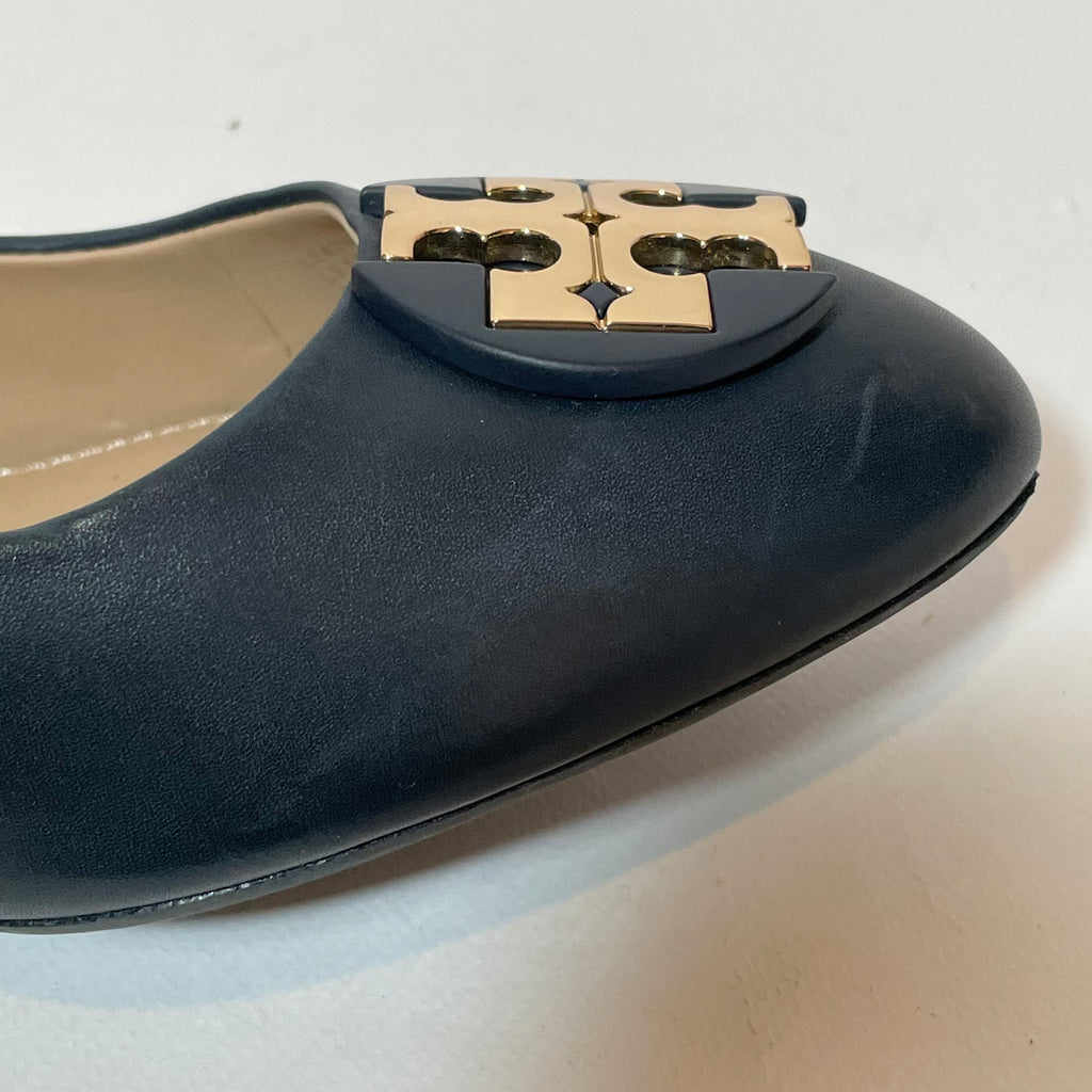 Tory Burch Navy Leather Wedges | Pre Loved |