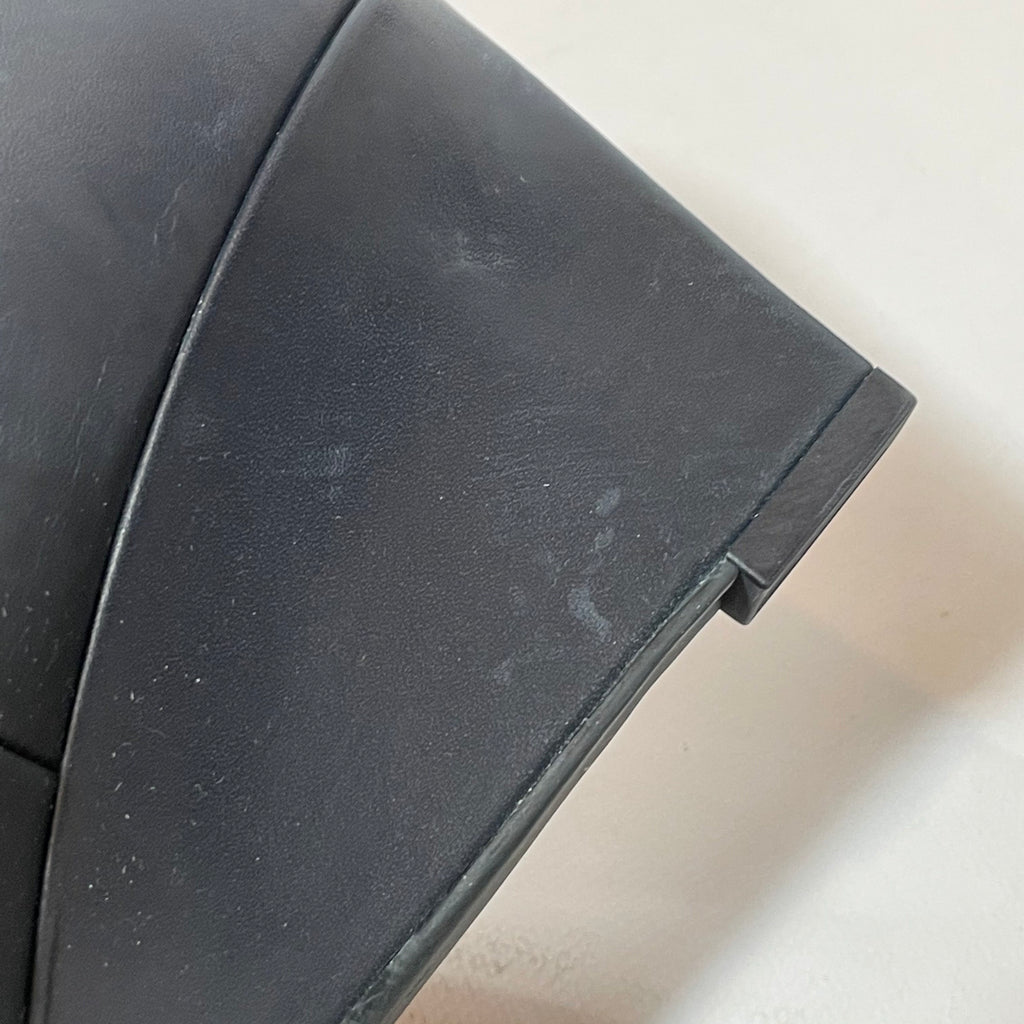 Tory Burch Navy Leather Wedges | Pre Loved |