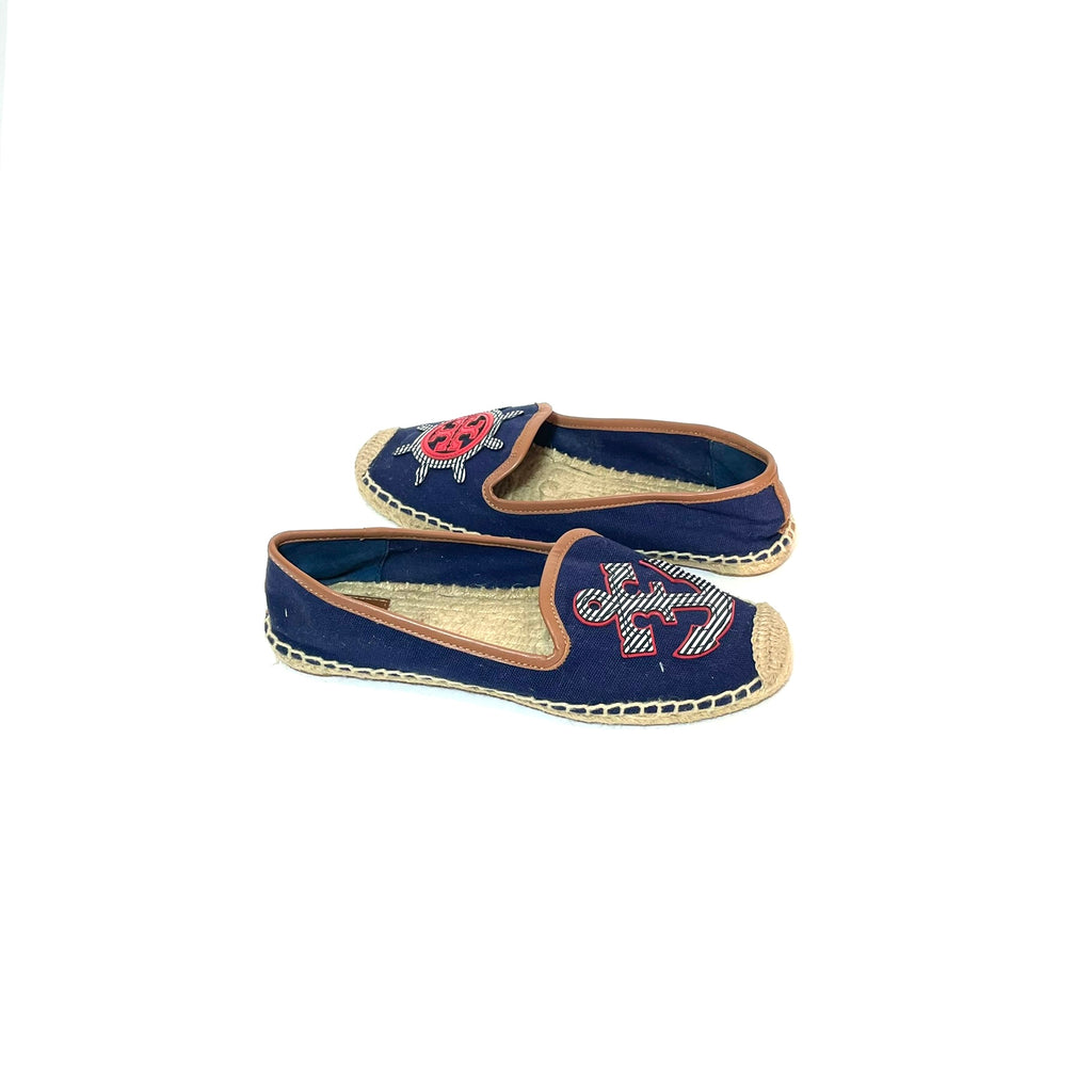 Tory Burch Navy Anchor Espadrilles | Gently Used |