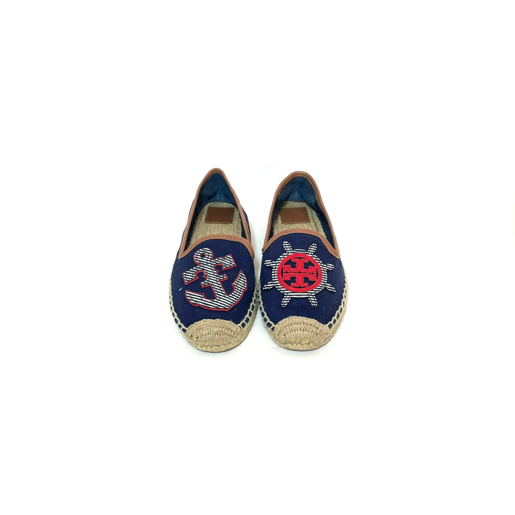 Tory Burch Navy Anchor Espadrilles | Gently Used |
