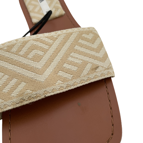 ZARA Beige & Cream Canvas Flat Slides | Brand New |