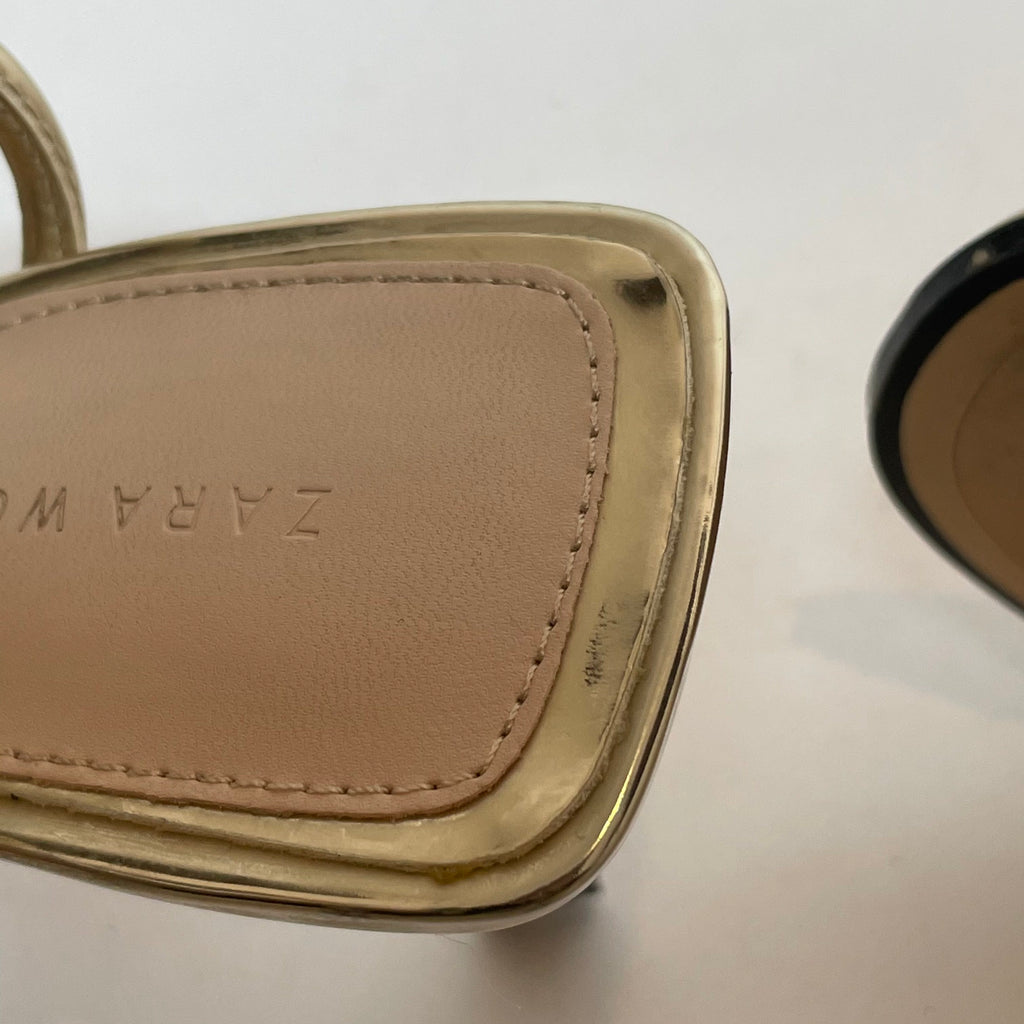 ZARA Gold Strappy Heels | Gently Used |