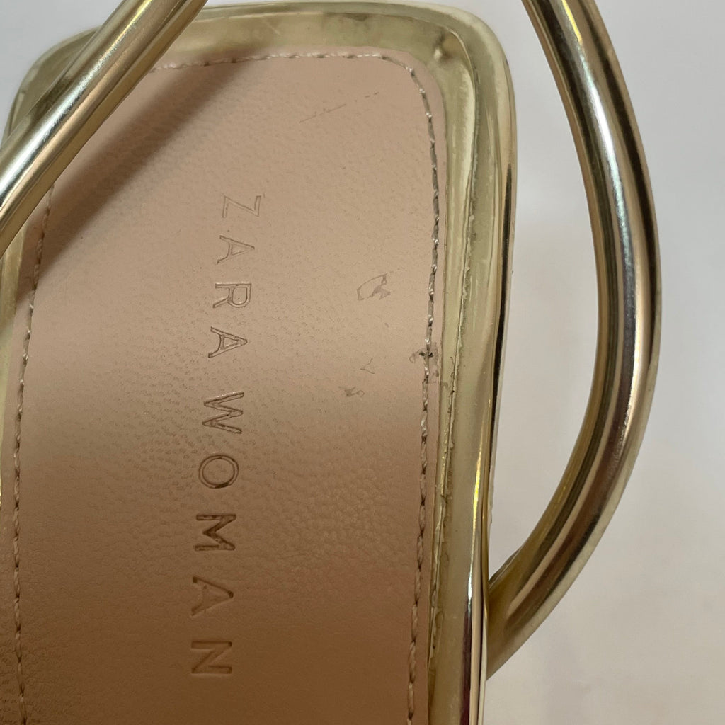ZARA Gold Strappy Heels | Gently Used |