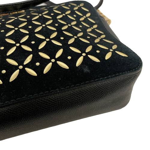 Michael Kors Black Suede 'Selma Firework' Messenger Bag | Gently Used |
