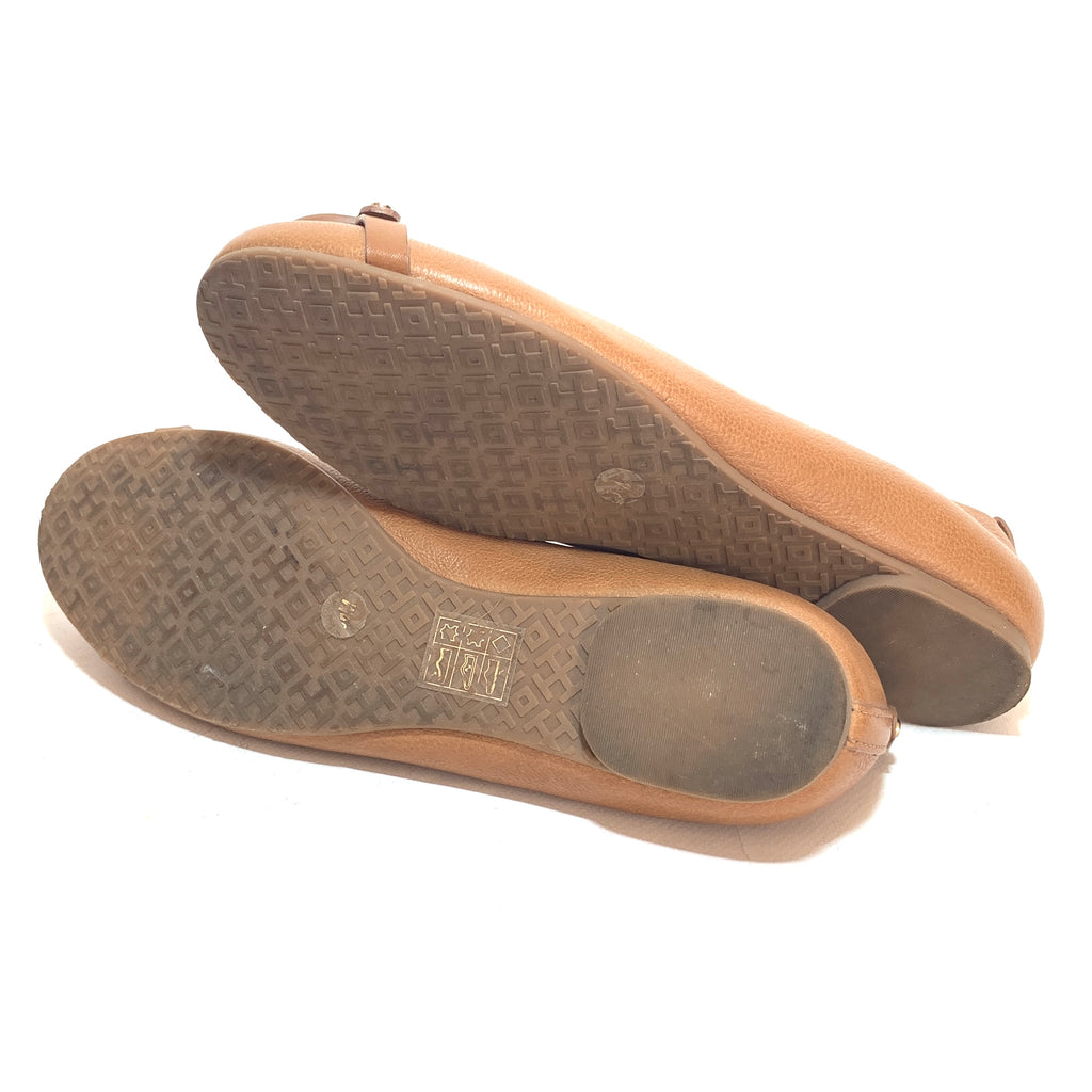 Tory Burch 'Mini Miller' Tan Leather Ballet Flats | Gently Used |