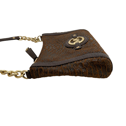 Michael Kors Brown 'Stockard' Snakeskin Print Crossbody Bag | Pre Loved |