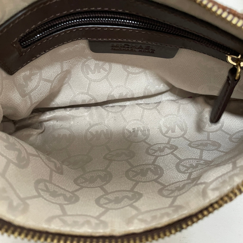 Michael Kors Brown 'Stockard' Snakeskin Print Crossbody Bag | Pre Loved |