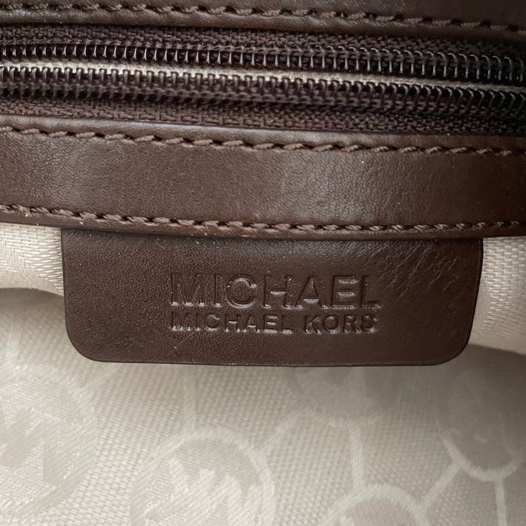 Michael Kors Brown 'Stockard' Snakeskin Print Crossbody Bag | Pre Loved |