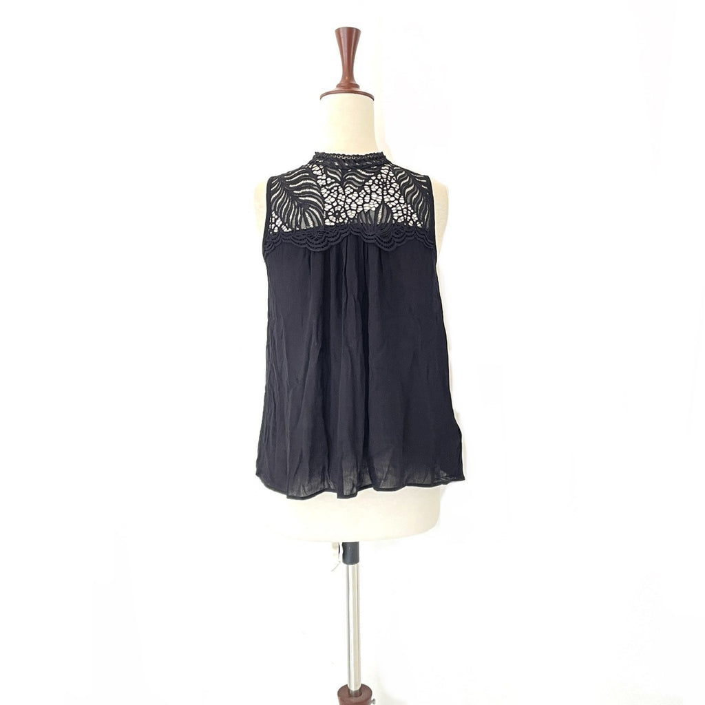 H&M Black Sleeveless Lace Top | Gently Used |