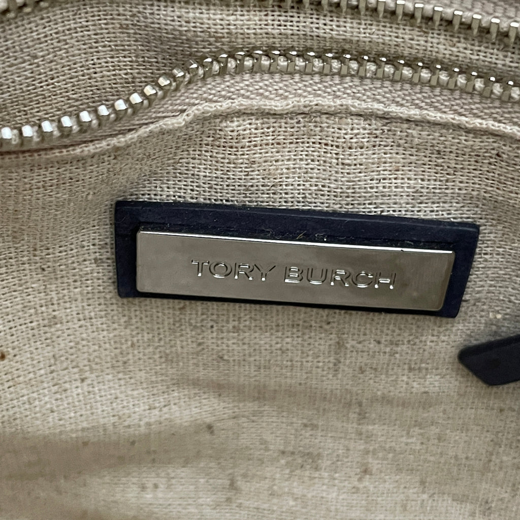 Tory Burch Blue Suede & Leather Tassel Saddle Bag | Pre Loved |