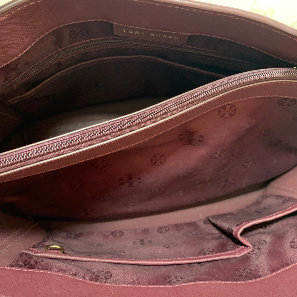 Tory Burch 'York' Oxblood Saffiano Leather Tote | Gently Used |
