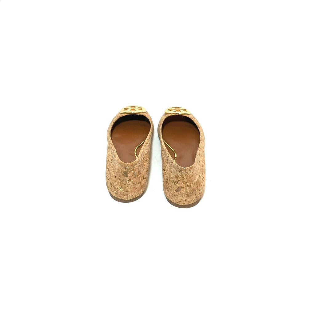 Tory Burch REVA Cork & Gold Ballet Flats | Brand New |
