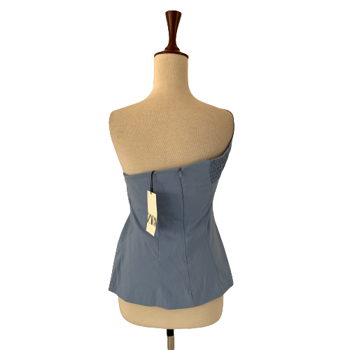 ZARA Ice-blue One-shoulder Top | Brand New |