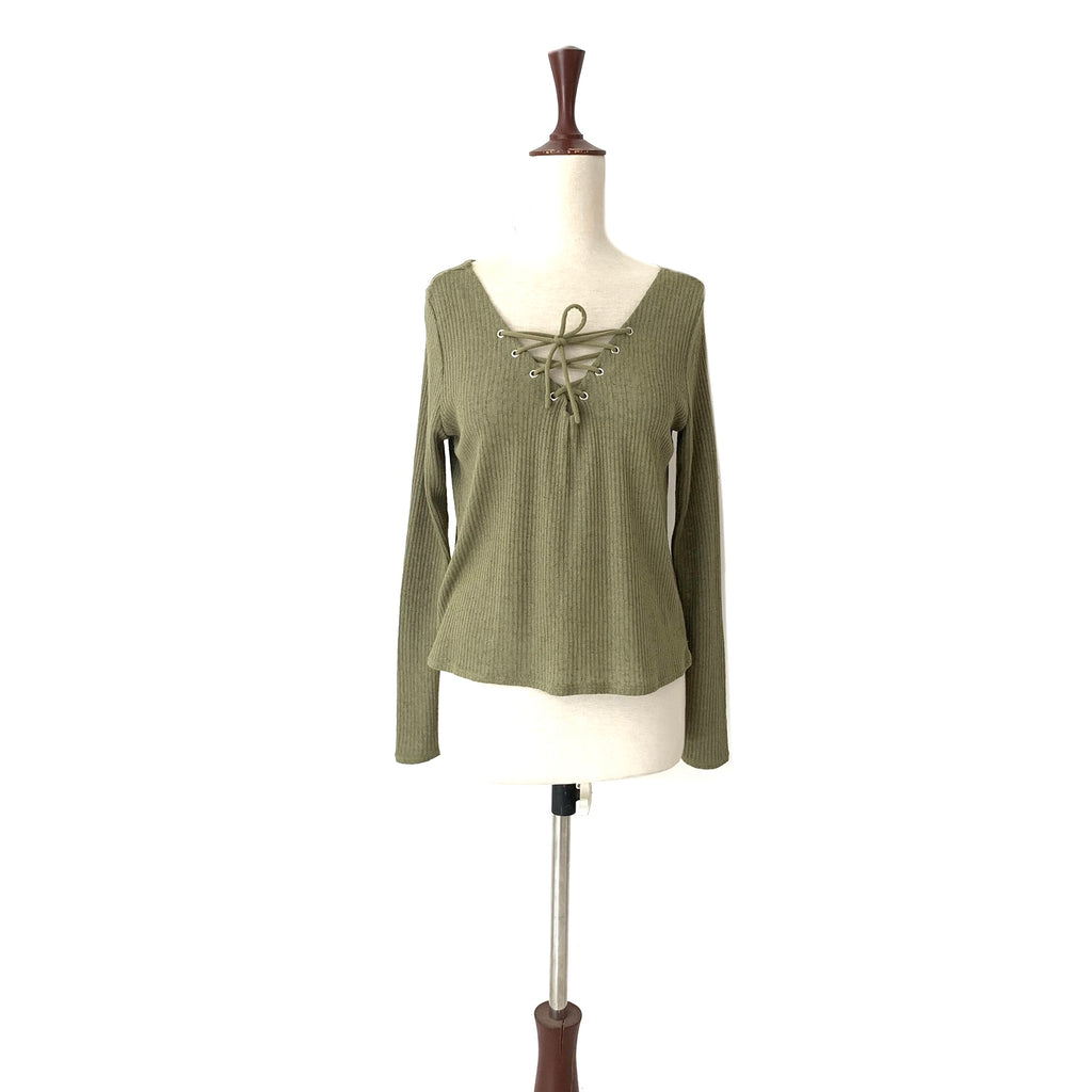 H&M Olive Green Knit Top | Pre Loved |