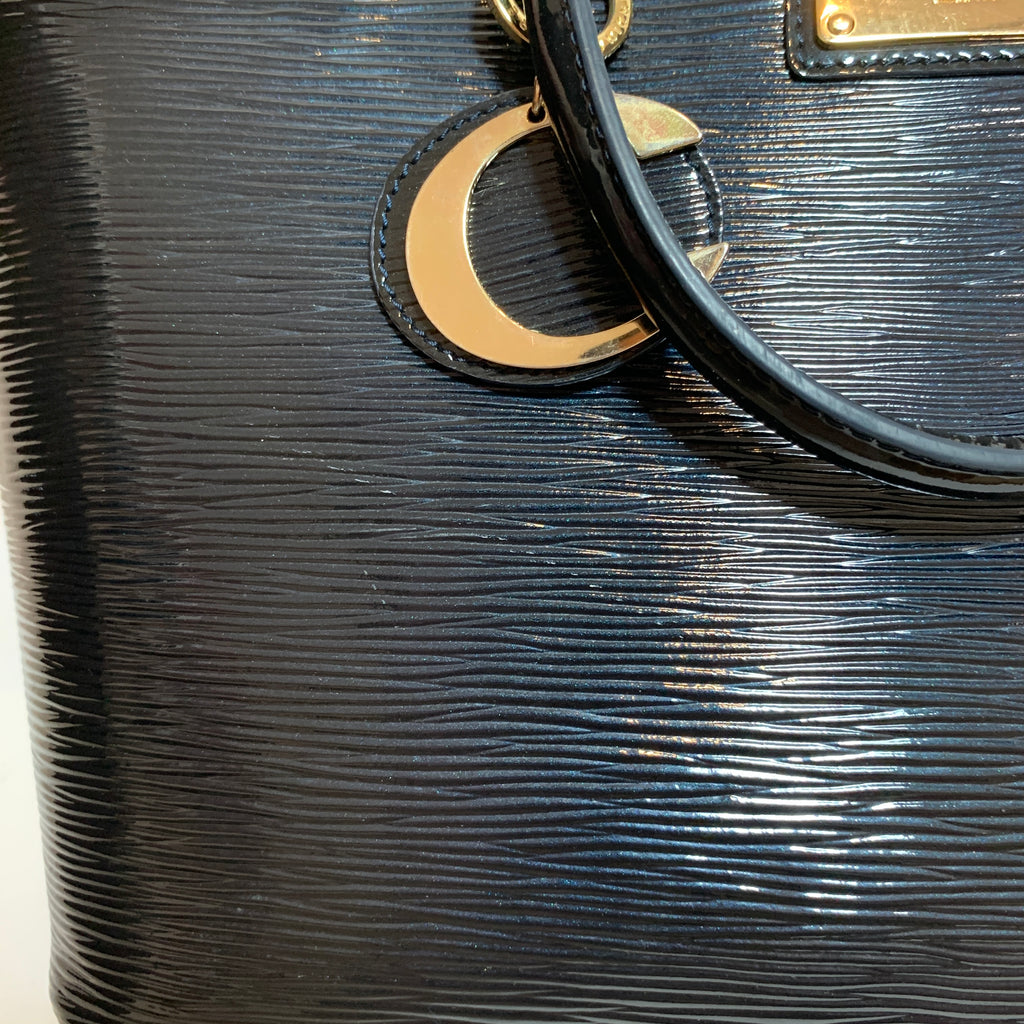 Pierre Cardin Black Patent Leather Tote | Pre Loved |