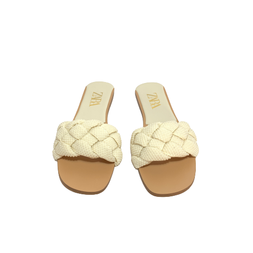 ZARA White Pearl Slides | Like New |