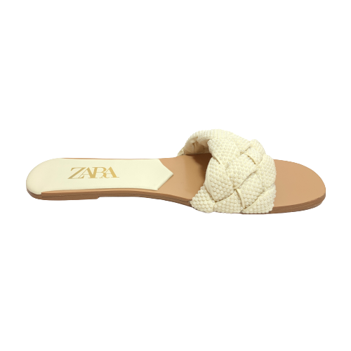 ZARA White Pearl Slides | Like New |