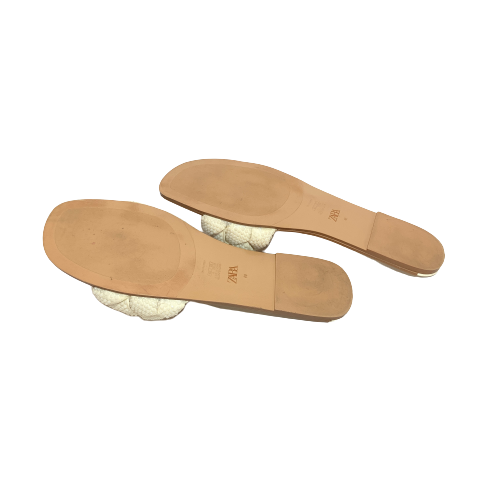 ZARA White Pearl Slides | Like New |