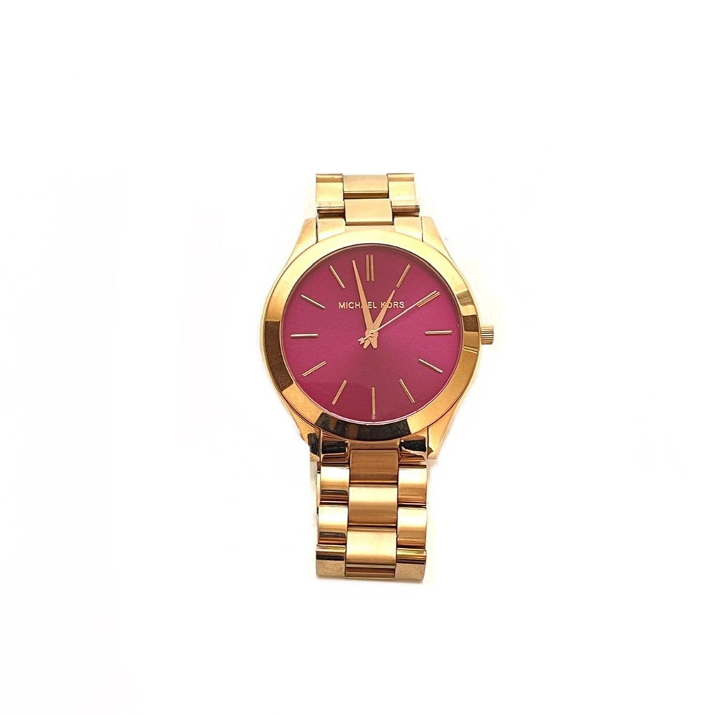 Michael Kors MK3436 Rosegold & Purple Runway Watch | Pre Loved |
