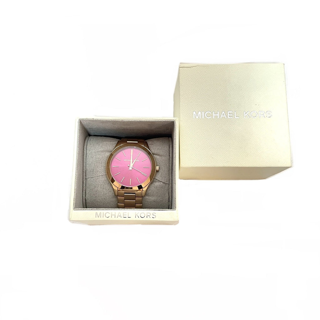 Michael Kors MK3436 Rosegold & Purple Runway Watch | Pre Loved |
