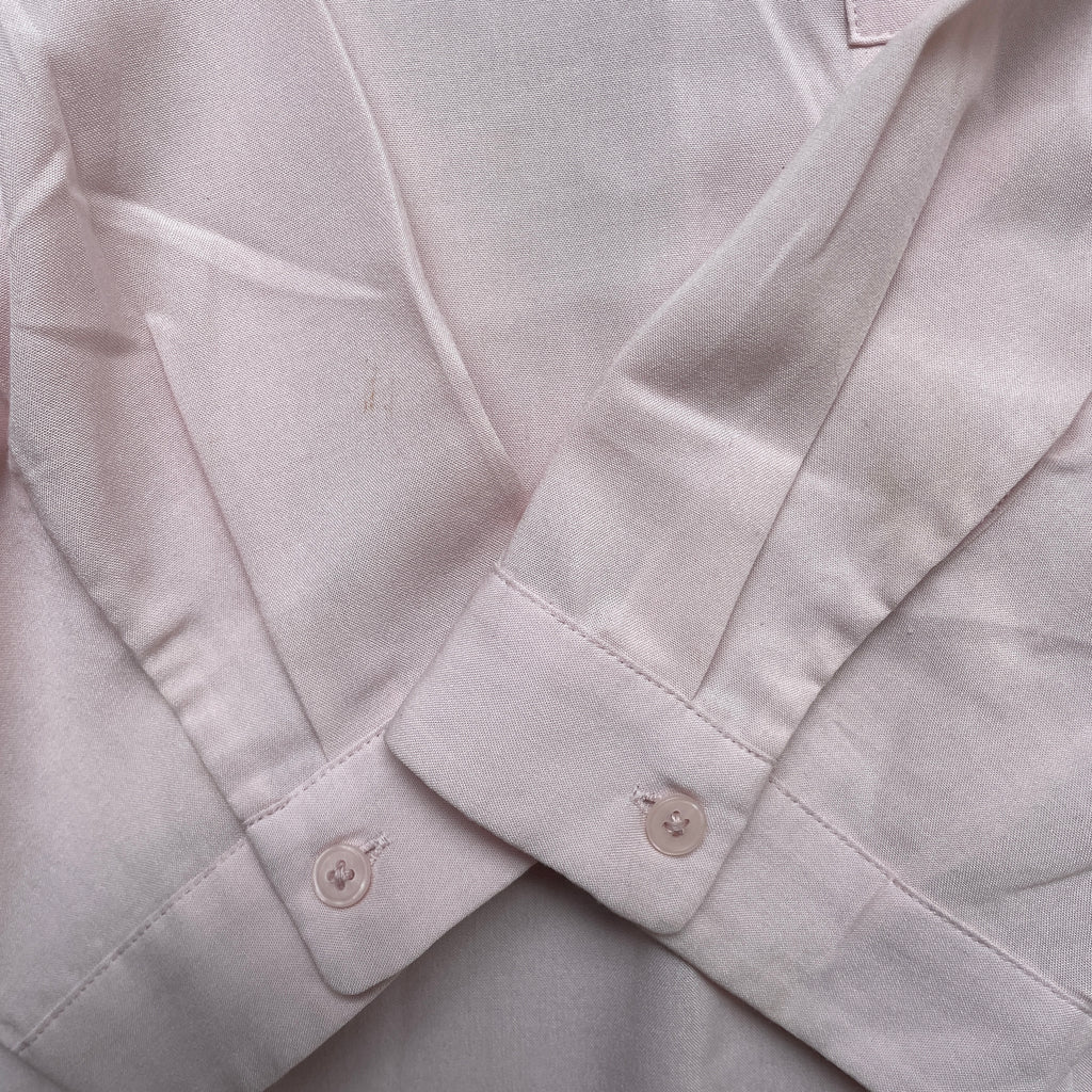Uniqlo Baby Pink V-neck Blouse | Pre Loved |