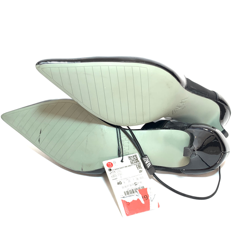 ZARA Black Patent Pointed Pumps | Brand New |