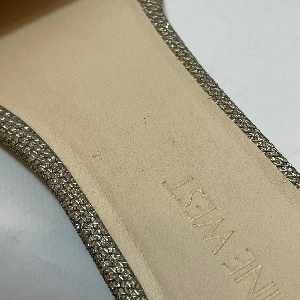 Nine West Gold Glitter Mini Wedge Sandals | Gently Used |