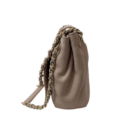 Tory Burch 'Bombe' Light Pink Pebbled Leather Flap Shoulder Bag | Pre Loved |