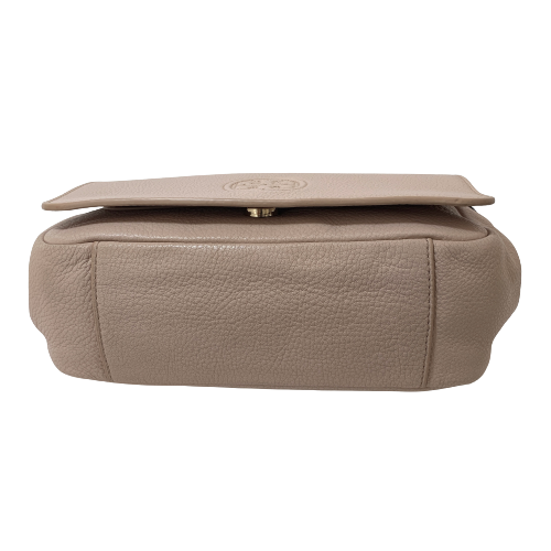 Tory Burch 'Bombe' Light Pink Pebbled Leather Flap Shoulder Bag | Pre Loved |