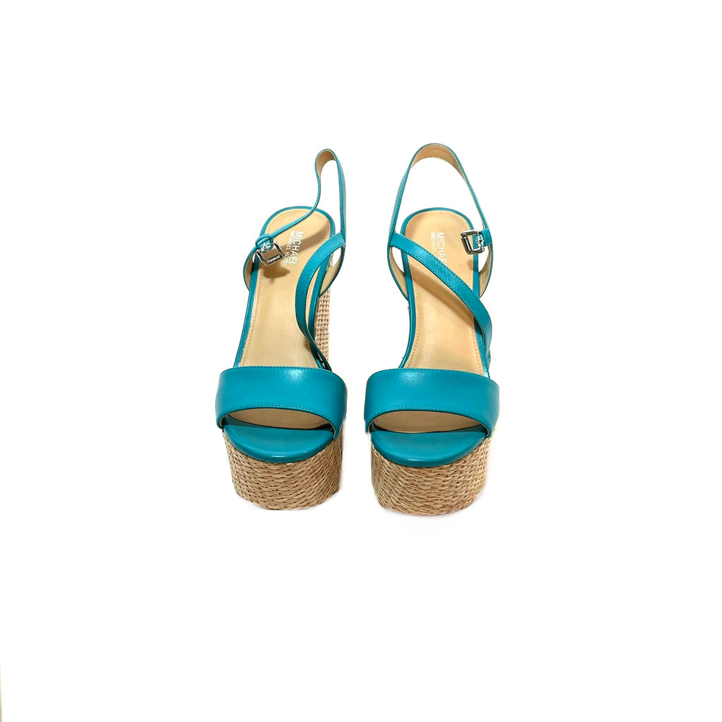 Michael Kors 'Fisher' Turquoise Jute Wedges | Gently Used |