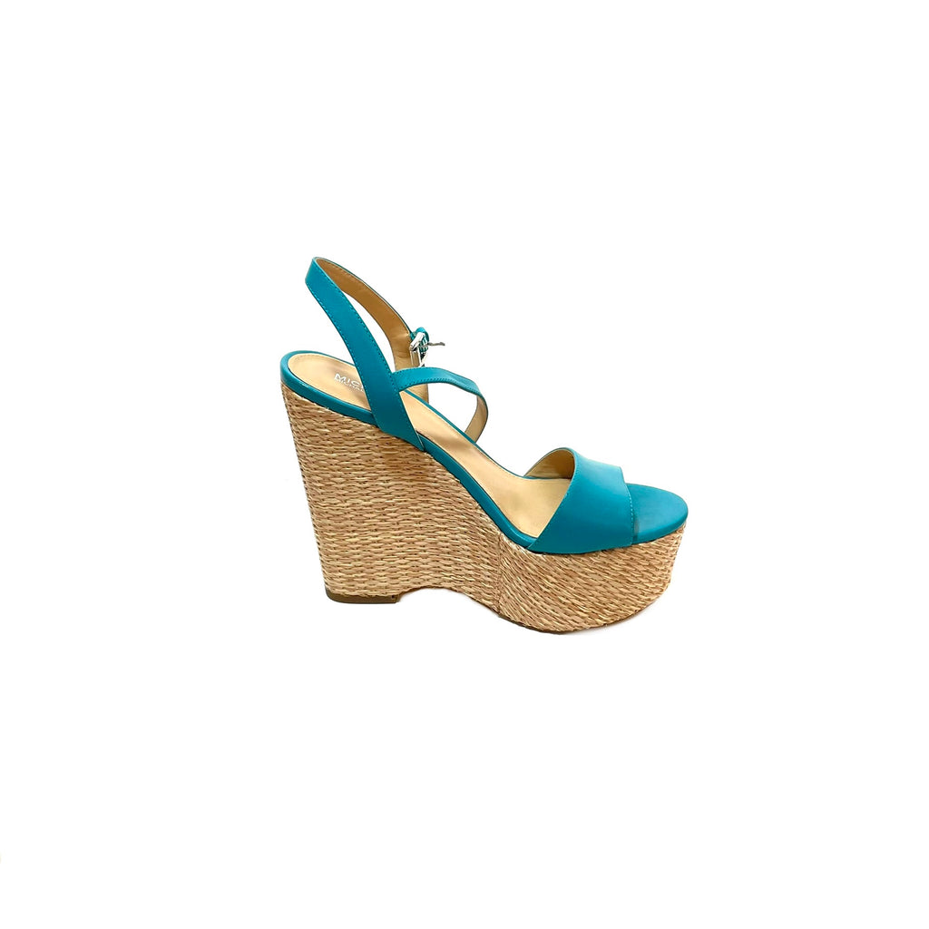 Michael Kors 'Fisher' Turquoise Jute Wedges | Gently Used |