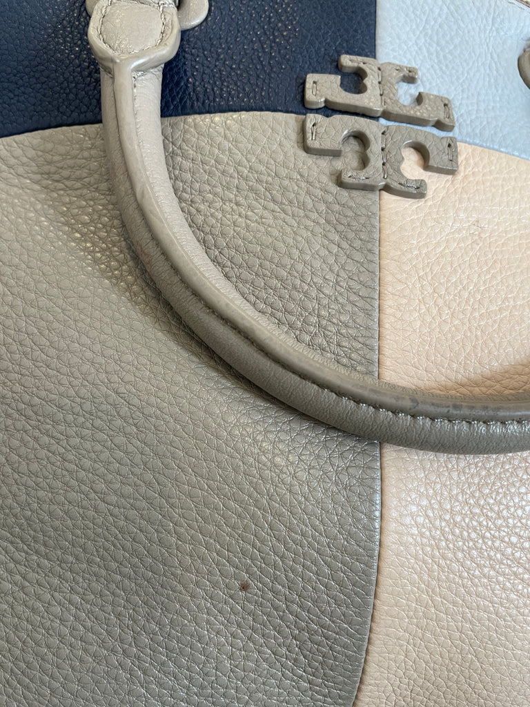 Tory Burch Patchwork Pebbled Leather Satchel | Pre Loved |