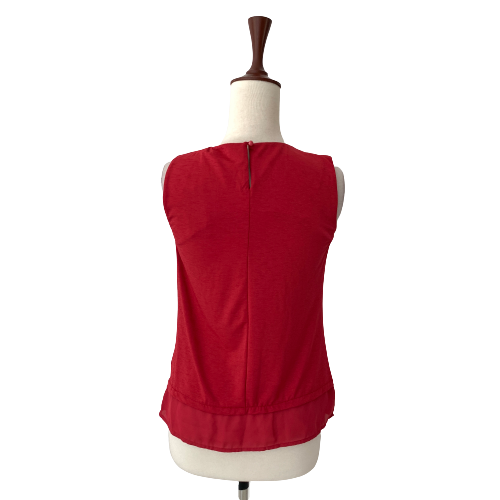 Suzy Shier Maroon Sleeveless Pleated Top | Brand New |