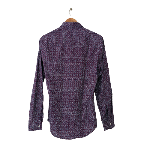 ZARA Men's Purple Printed Collared Shirt | Brand New |