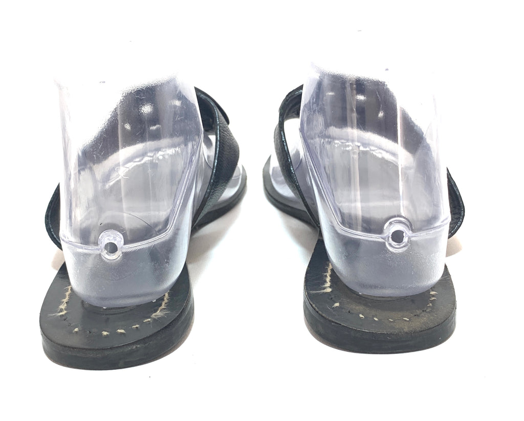 Tory Burch Black Leather 'Louisa' Thong Sandals | Pre Loved |