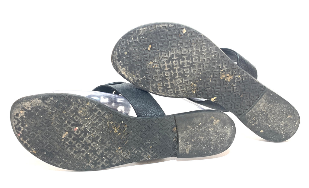 Tory Burch Black Leather 'Louisa' Thong Sandals | Pre Loved |