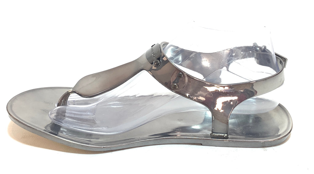 Michael Kors Silver Thong Jelly Sandals | Pre Loved |