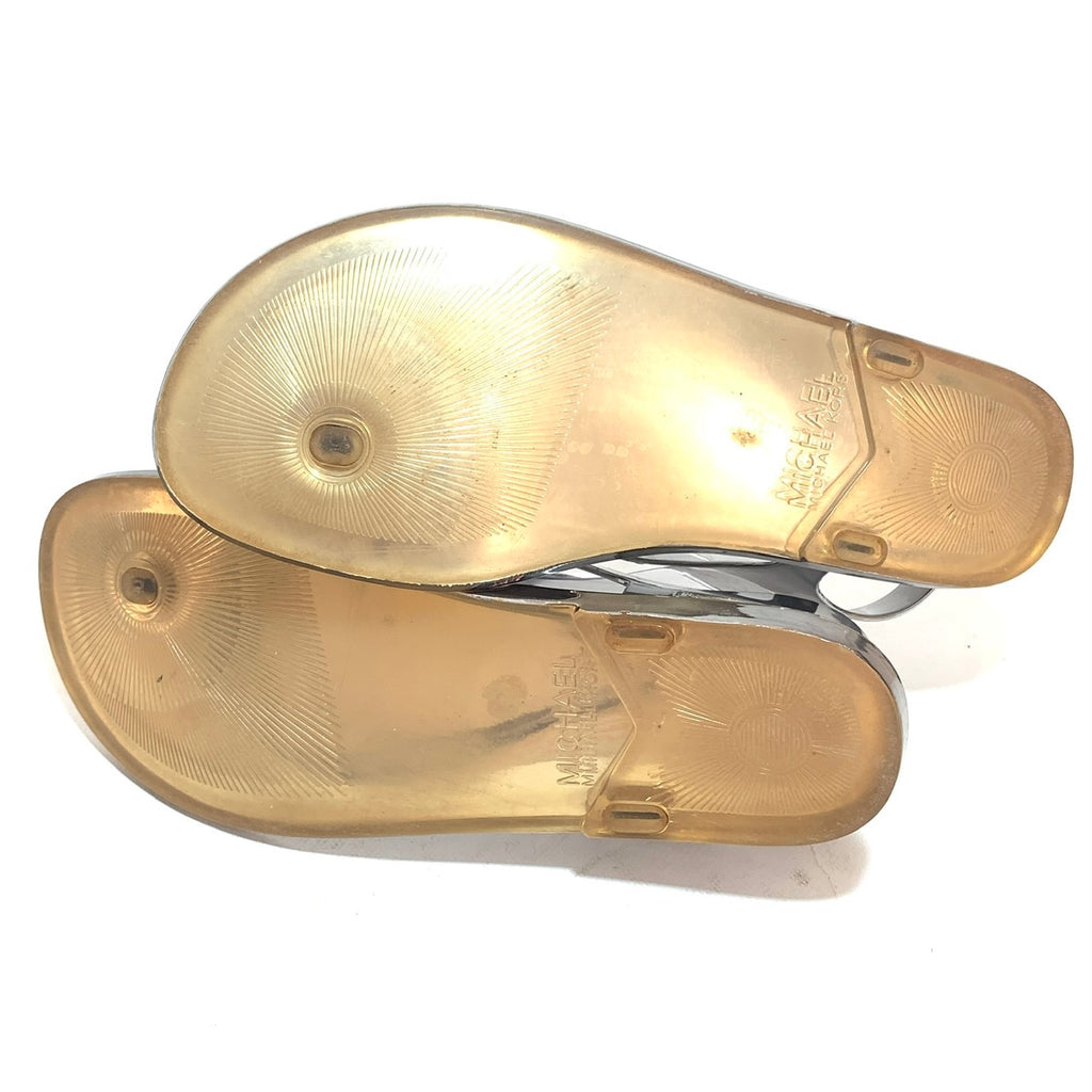 Michael Kors Silver Thong Jelly Sandals | Pre Loved |