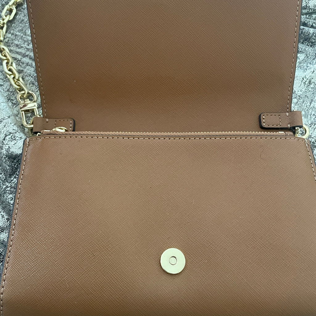 Tory Burch 'Emerson' Tan Leather Wallet-On-Chain | Gently Used |