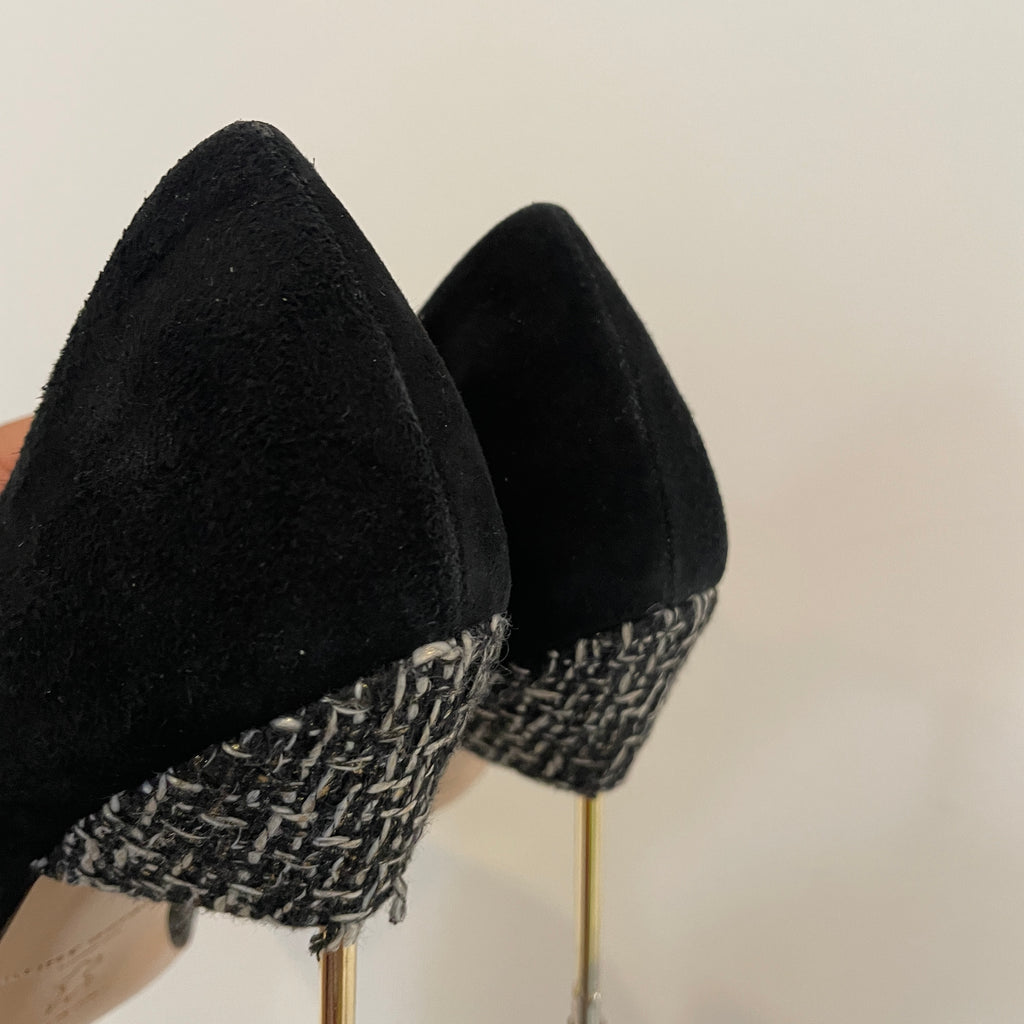 Kurt Geiger 'Bond' Black Fabric & Suede Pumps | Pre Loved |