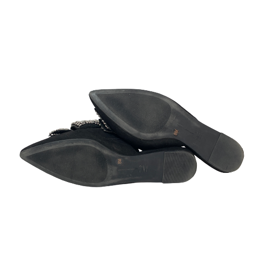 I.N.C Rhinestone Black Suede Bow Mules | Gently Used |