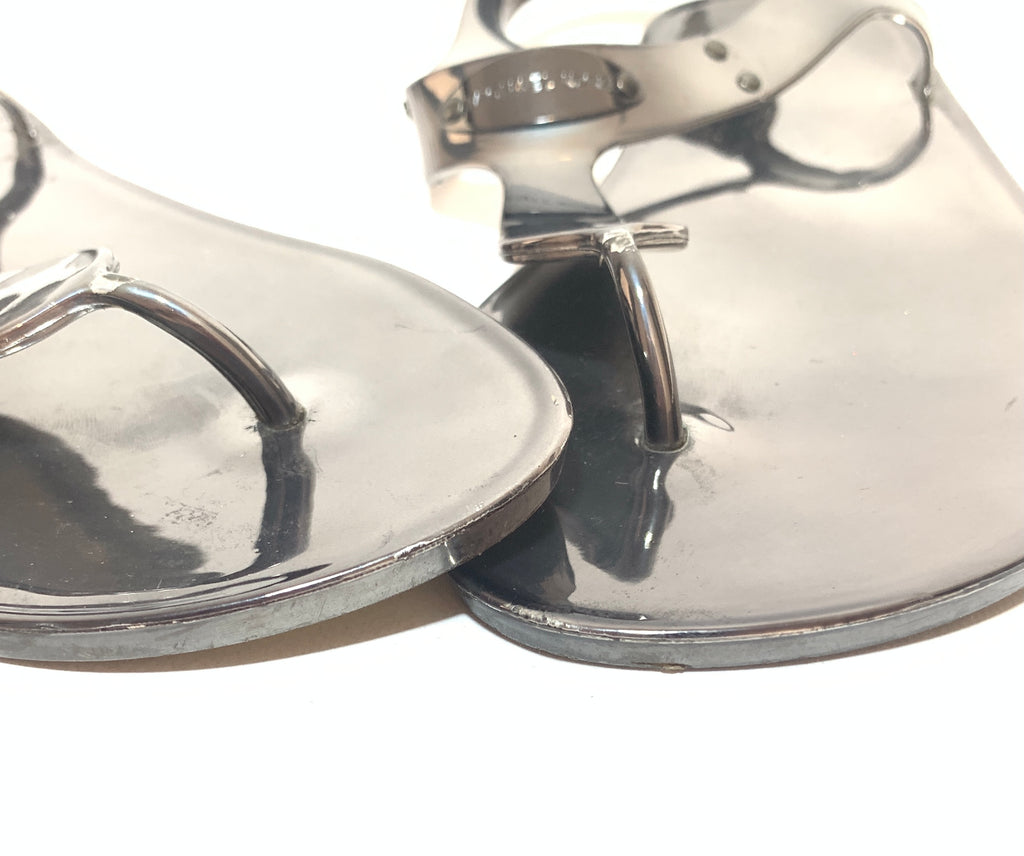 Michael Kors Silver Thong Jelly Sandals | Pre Loved |