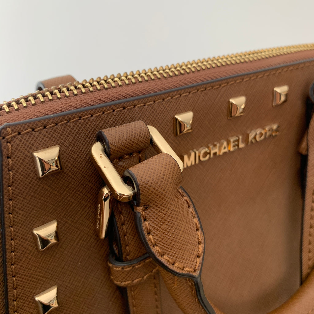Michael Kors 'CIARA' Studded Tan Leather Tote | Gently Used |