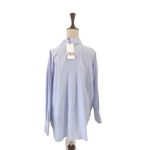 ZARA Blue & White Striped Shirt | Brand New |