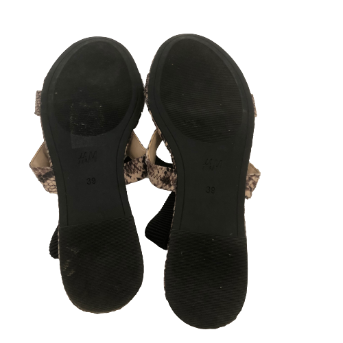 H&M Snakeskin Print Dual Strap Sandals | Gently Used |
