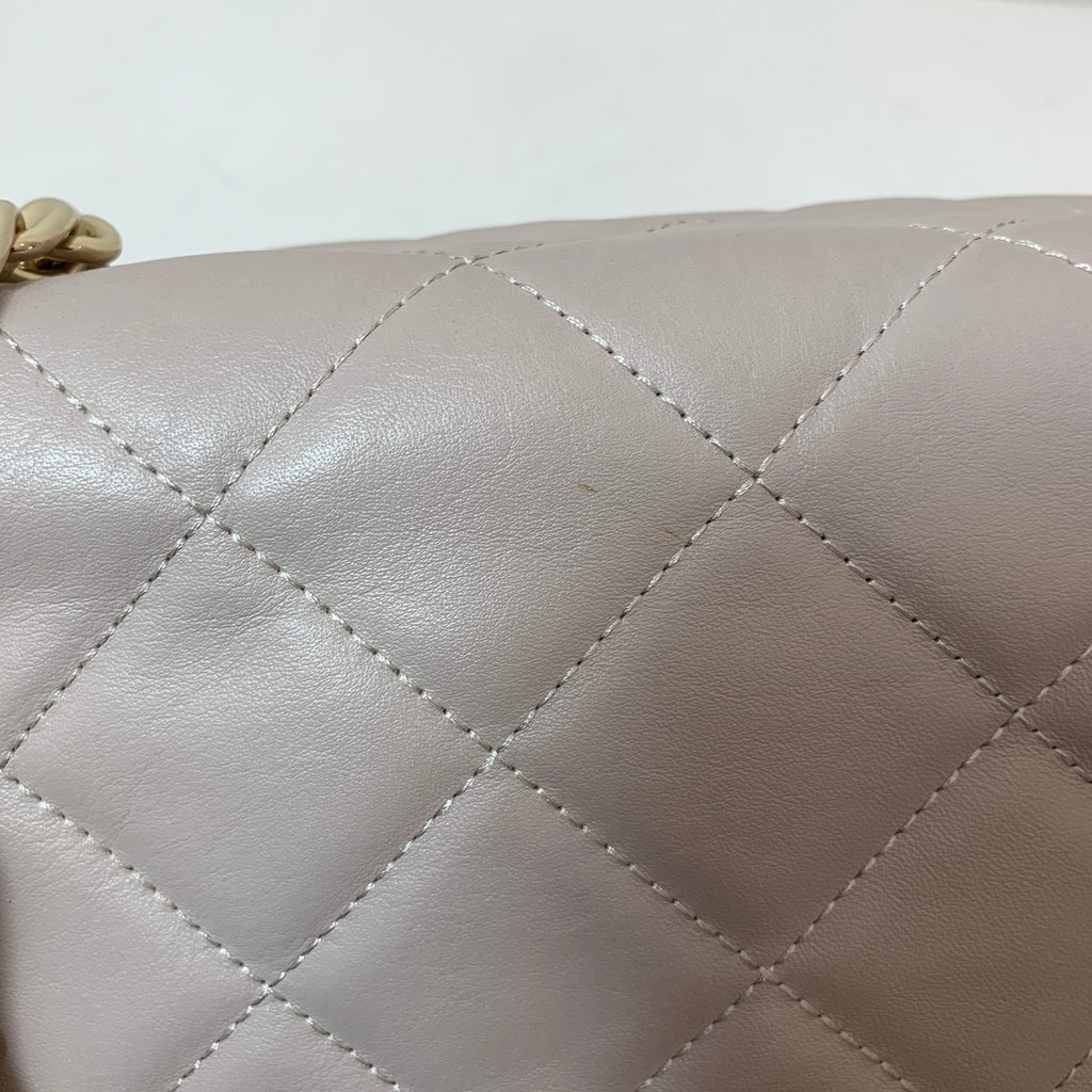 Kate Spade Grey Leather Quilted Shoulder Bag | Gently Used |