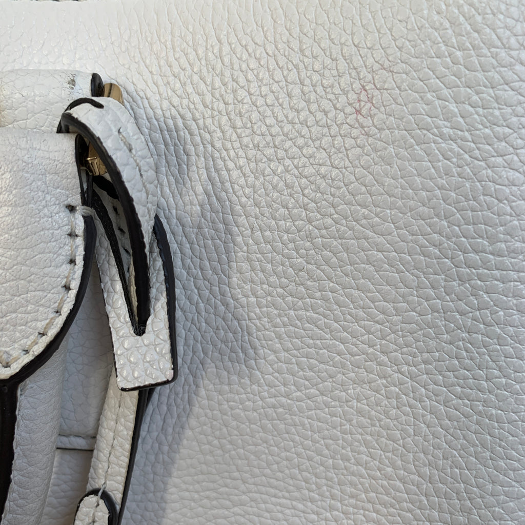 Michael Kors White Pebbled Leather Satchel | Gently Used |