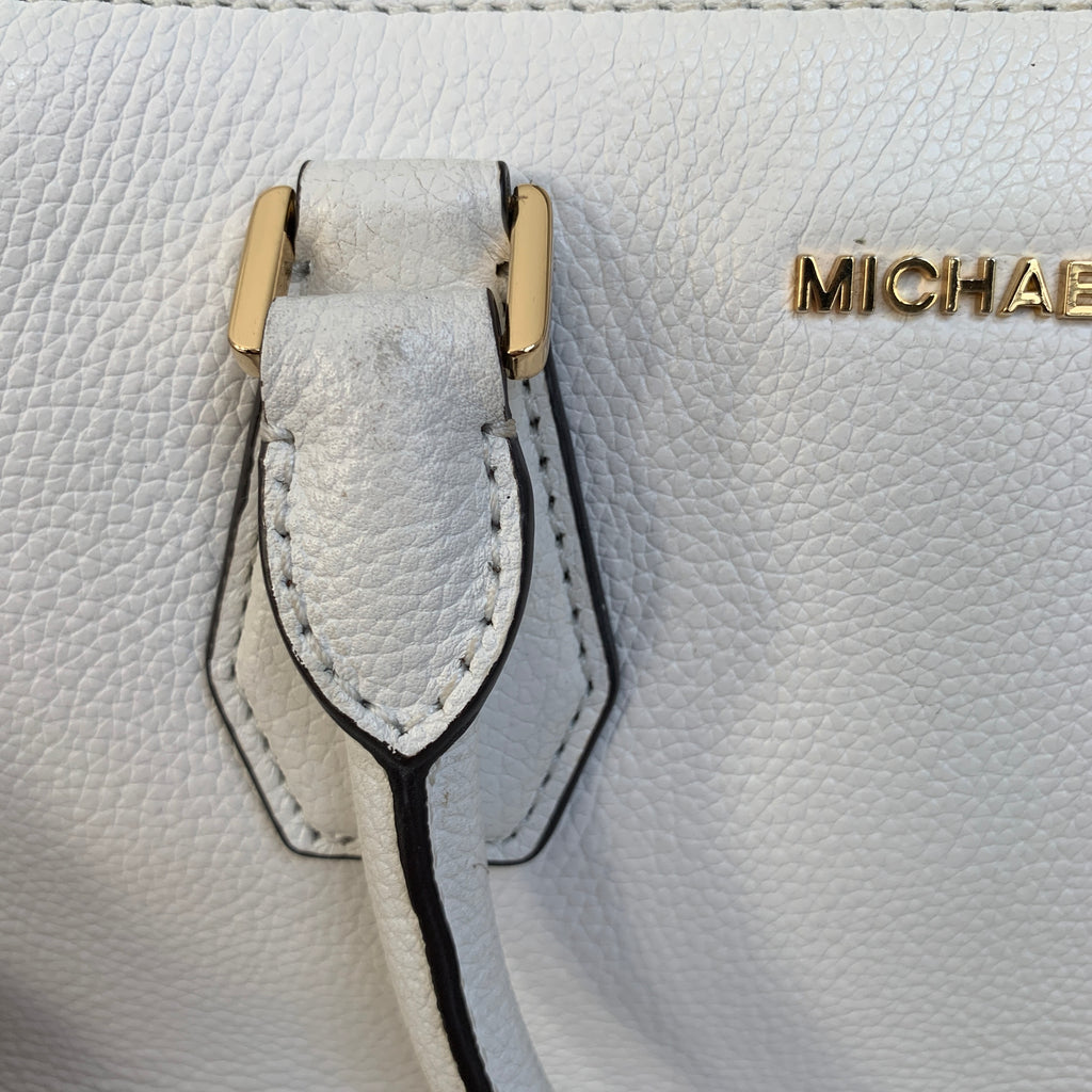 Michael Kors White Pebbled Leather Satchel | Gently Used |